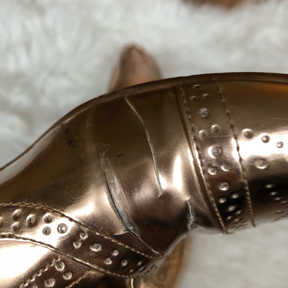 J. Crew Factory Rose Gold metallic oxfords 9.5 - Picture 3 of 7